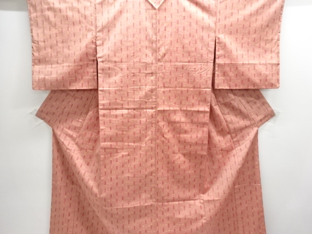 JAPANESE KIMONO / ANTIQUE ABSTRACT PATTERN WOVEN TSUMUGI KIMONO